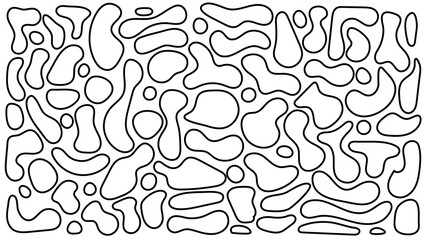 Minimalist abstract blobs in outline style, ideal for modern backgrounds and decor. High quality vector set with fluid, geometric shapes.