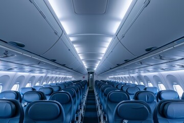 Fototapeta premium Interior of a empty commercial plane