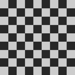 Geometric vector design for wallpapers. Gray and black seamless checkered grid pattern. Square, block, tile, rectangle and quadrant shape in Memphis style. Modern, hipster, and minimal aesthetics
