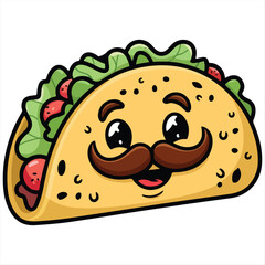 Taco vector illustration art with withe Background