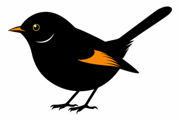 Orange crowned warbler silhouette vector