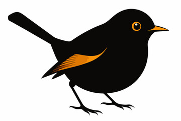 Orange crowned warbler silhouette vector