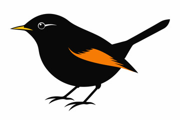 Orange crowned warbler silhouette vector