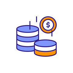 Coins Icon for Investment and Profit Symbolism.