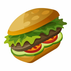 hamburger isolated on white