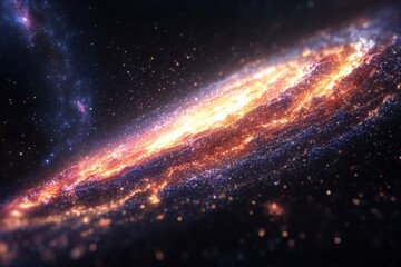 Obraz premium Vibrant spiral galaxy illuminated by stars and cosmic dust in deep space