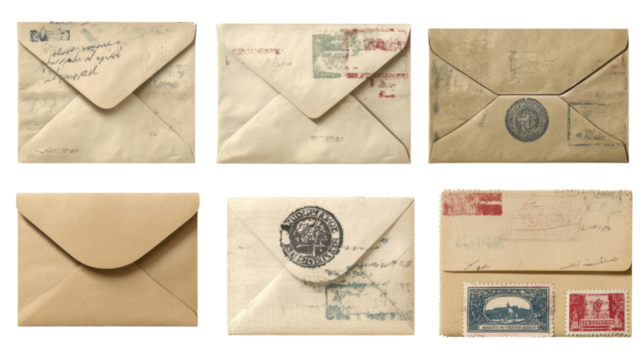 vintage envelope with postage stamps