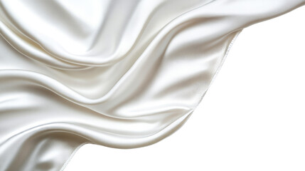 Elegant white satin fabric draping in soft waves