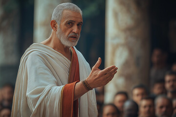 Roman senator speaking in the Forum
