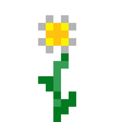 Daisy Flower 2D Pixel Art