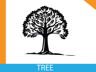 VECTOR ART OF TREE SILHOUETTE