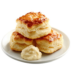 Delicious homemade biscuits with cream kitchen on transparent background
