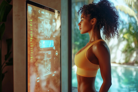 Futuristic Urban Traveler with Augmented Reality Interface in Digital Smart City Generative AI