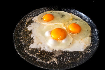 fried eggs waiting to be served