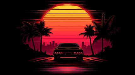 sunset on the beach