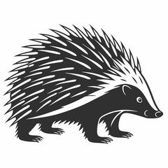 porcupine black silhouette icon vector