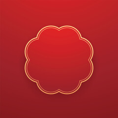 Happy Chinese new year 2026. Chinese new year banner with circle for show product. Greeting card. China frame with lantern on red background.