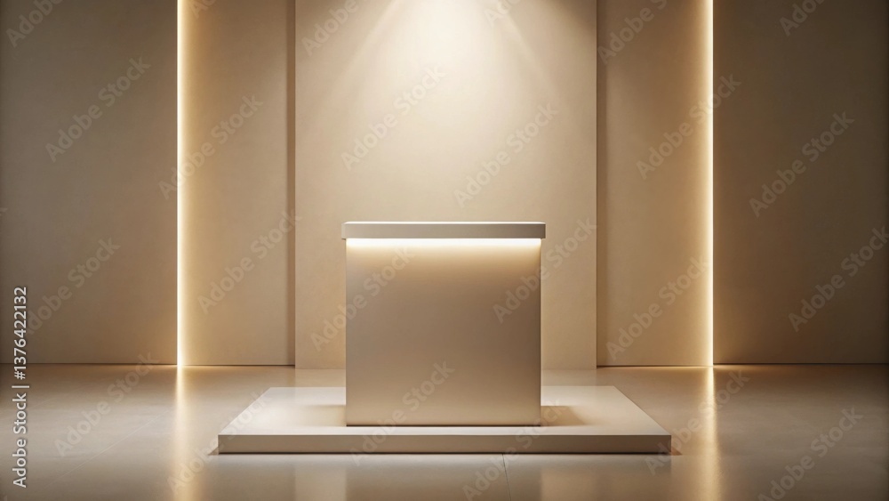 Fototapete Illuminated Minimalist Display Platform with Subtle Ambient Lighting