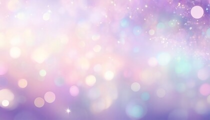Fototapeta premium Soft bokeh lights and shimmering glitter forming pastel hued dreamscape, conveying ethereal elegance with delicate visual texture