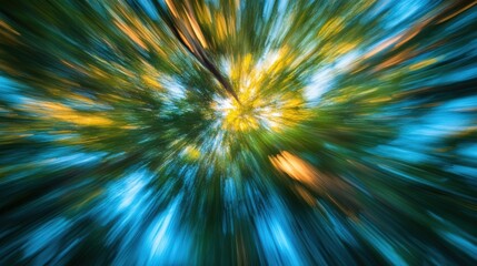 Fototapeta premium Dynamic forest motion nature photograph vibrant colors aerial view movement concept