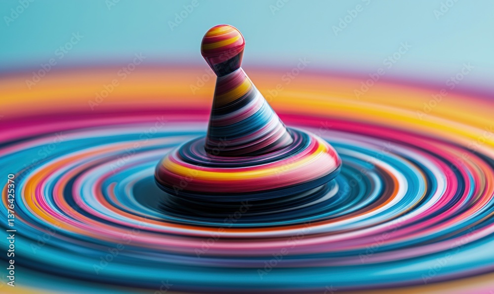 Poster vibrant concentric circles in dynamic motion create a captivating abstract pattern with bright hues.