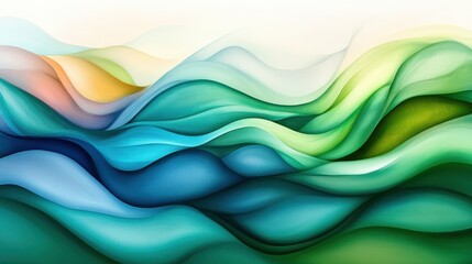 Serene fluid waves abstract art digital creation calm environment artistic perspective