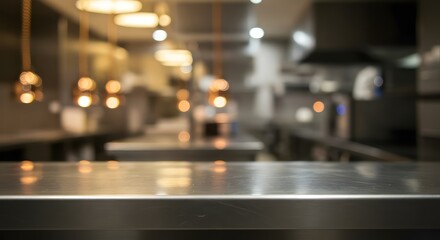 Restaurant kitchen with steel counter. (1)
