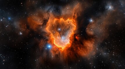 Naklejka premium Celestial nebula discovery outer space astronomy image cosmic environment high-resolution capture