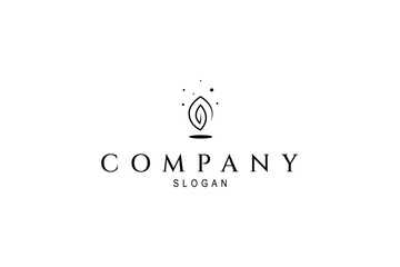 leaf logo in minimalist design style