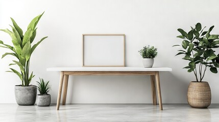 Mock Up Photo frame in A Refreshing Interior Space