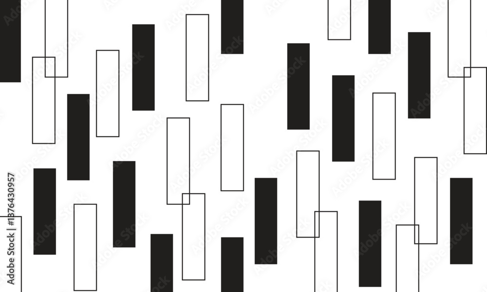 Leinwandbilder abstract geometric vertical fill and outline rectangular line pattern.