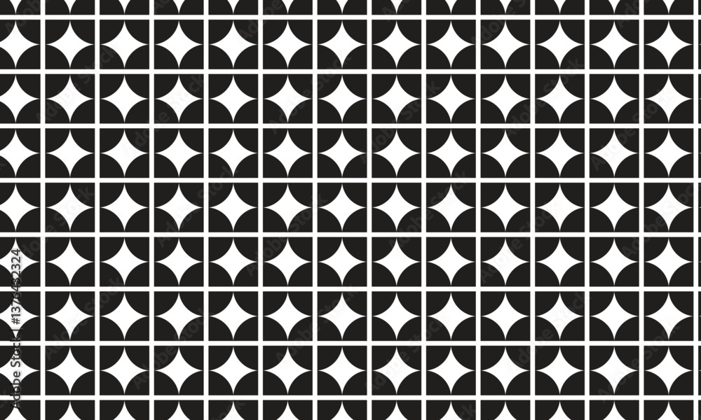 Aufkleber abstract geometric black circular pattern.