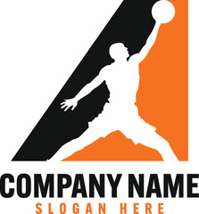 Letter A with basketball logo design