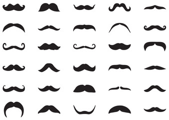 collection of mustaches. set of mustaches. set of mustache vector. set of mustache