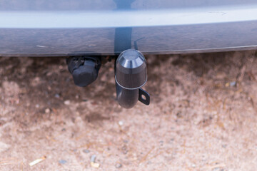 A closeup shot of a Vehicle Tow Hitch Connector, highlighting its design and functionality