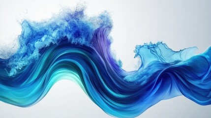 Fluid motion artwork contemporary digital design with ocean waves