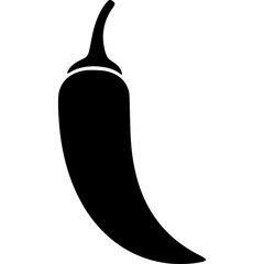 Black Silhouette of Chili Pepper