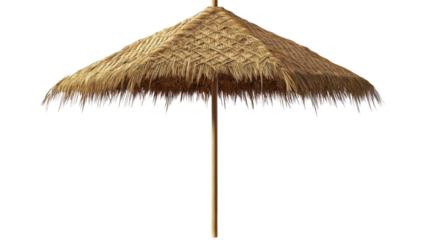 straw umbrella isolated on white background