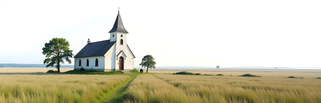 The Old Church Stood At The Center Of The Small Vil