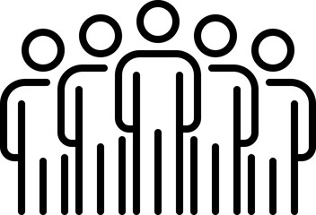 People Team Business Work Group Line Icon, 