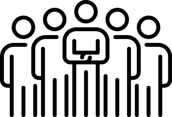 Fototapeta premium People Team Business Work Group Line Icon, stand holding hands