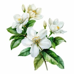 Fototapeta premium Watercolor flowers create a serene atmosphere, showcasing lilac and pastel hues with delicate white blossoms