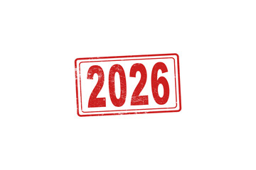Red Rubber stamping that says '2026'