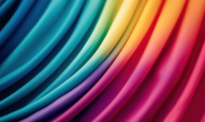 Obraz premium A flowing rainbow of colorful fabric creates a soft, textured abstract background.