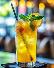 Refreshing citrus and mint infused water drink for detox and healthy living on a hot summer day