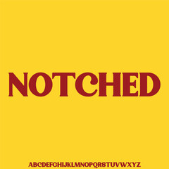 Modern futuristic notched alphabet display font vector. Wide technology typeface