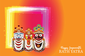 Happy rath yatra festival with vector illustration