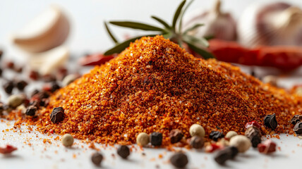 Artistic close-up of Creole seasoning, showcasing vibrant colors and intricate details.
