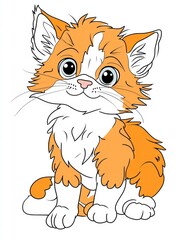 Obraz premium Ginger Kitten: A digitally rendered image of a charming ginger kitten with bright eyes. 