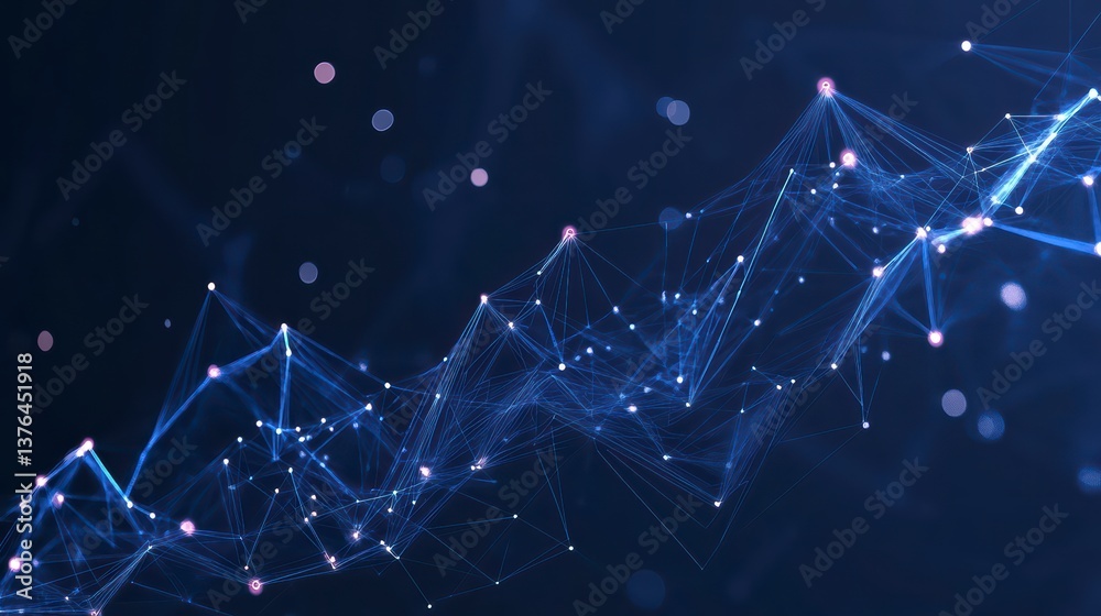Poster abstract data network visualization: immerse yourself in a mesmerizing digital realm where a luminou